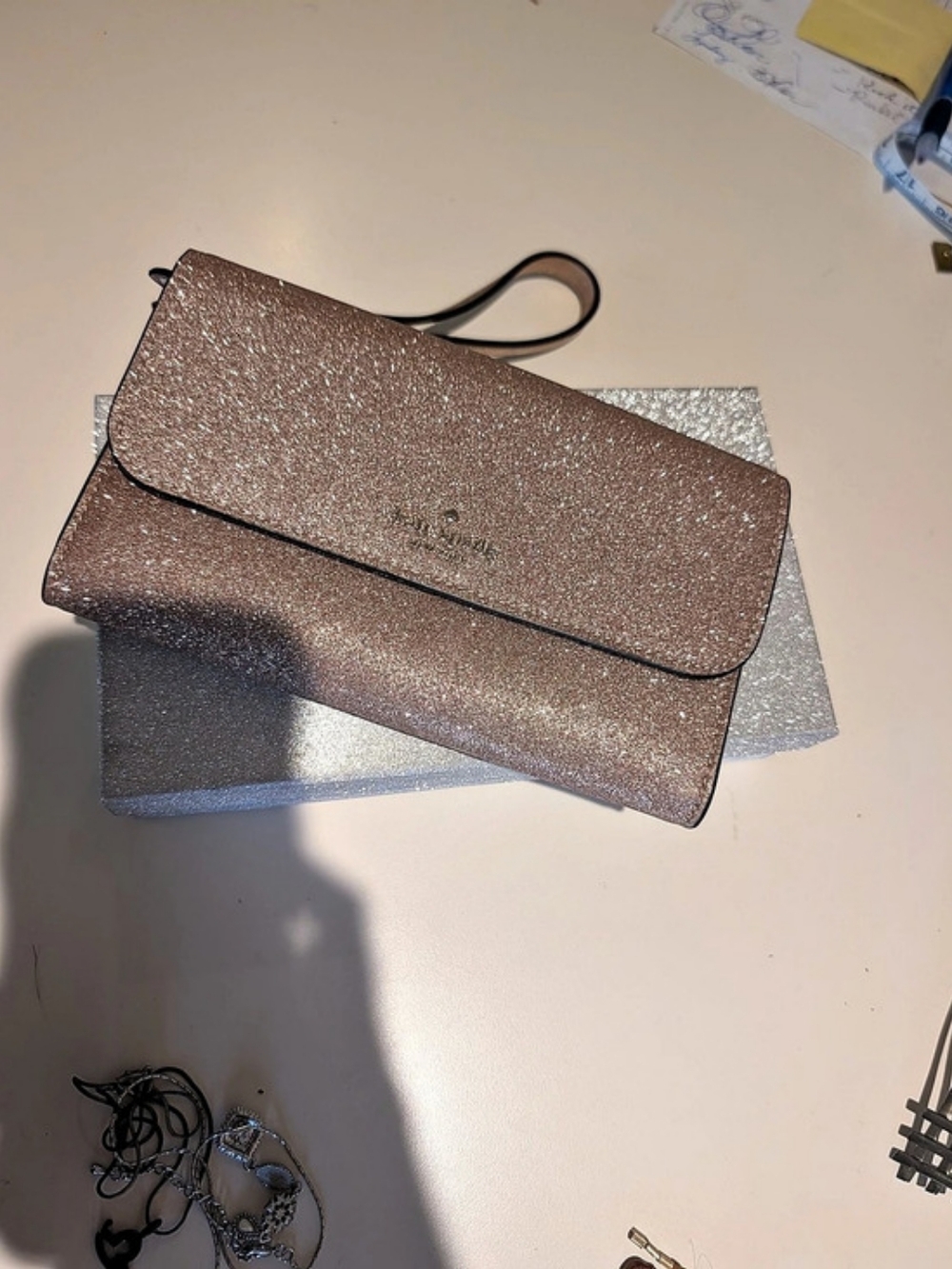 kate spade new york Kate Spade Shimmy Glitter Medium Compact Bifold Wallet